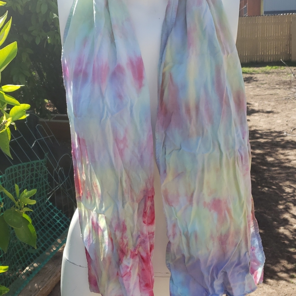 Pastel Rayon Scarve Tiedye